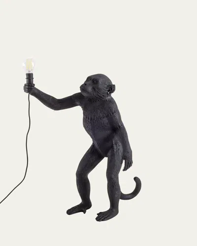 Seletti Standing Monkey 21" Outdoor Lamp In Black