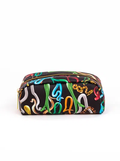 Seletti "toiletpaper" Printed Pouch Cm 20.5 X 7 H 9 Snakes In Multi