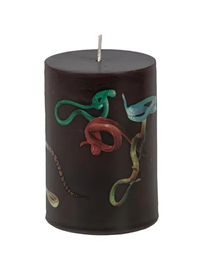 Seletti Toiletpaper Snake-print Candle In Black