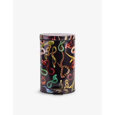 Seletti Toiletpaper Snakes Graphic-print Metal Bin 12l In Multi