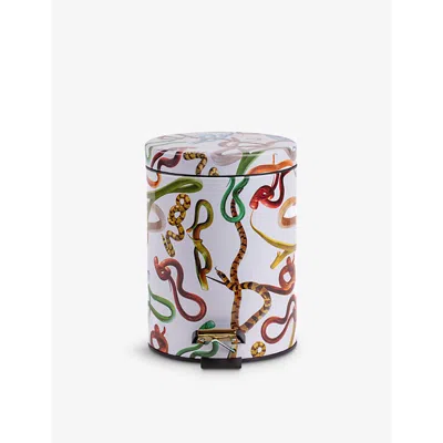 Seletti Toiletpaper Snakes Graphic-print Metal Bin 5l In Multi
