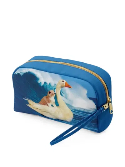 Seletti Toiletpaper Surf Buddies Kulturbeutel In Blue