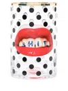 Seletti Toitetpaper Lips-print Vase In Black