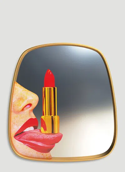 Seletti Tongue Mirror In Gold