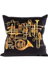 Seletti Trumpets Print Padded Cushion In Black