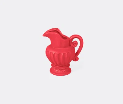 Seletti Fluted Terracotta Vase In Red