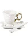 Seletti Wares Embossed-baroque Coffee Cups (set Of Two) In White