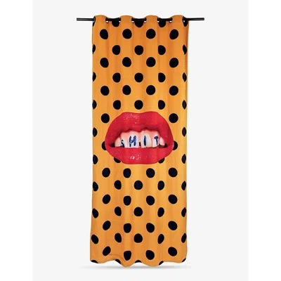 Seletti Wears Toiletpaper Sh*t Woven Curtains 280cm In Yellow