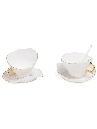 Seletti Meltdown Porcelain Tea Set Of Two In White