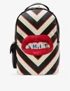 Seletti Wears Toiletpaper Lipstick-print Striped Faux-leather Backpack