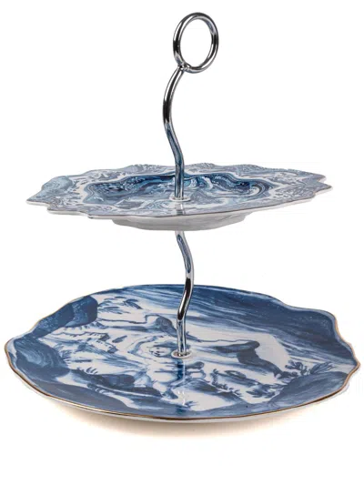 Seletti X Diesel Blue Classic On Acid Cake Stand