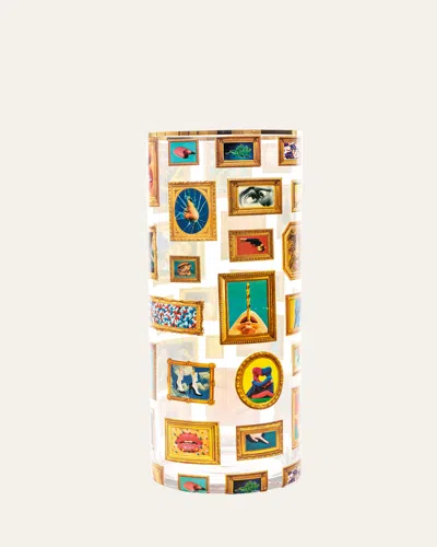 Seletti X Toiletpaper Frames Cylindrical 20" Large Vase In Multi