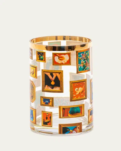 Seletti X Toiletpaper Frames Cylindrical 5.5" Small Vase In Multi