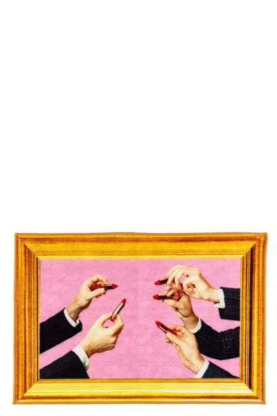 Seletti X Toiletpaper 'lipstick' Bath Mat In Multi