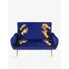 Seletti X Toiletpaper Lipstick-print Two-seat Wood And Fabric Sofa
