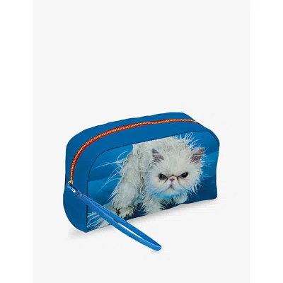 Seletti X Toiletpaper Magazine Angry Cat Faux-leather Cosmetic Bag