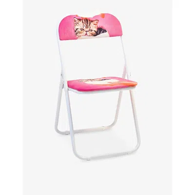 Seletti X Toiletpaper Magazine Cat Surprise Metal Chair In Multi