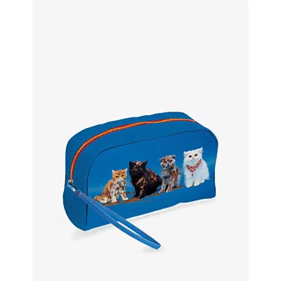 Seletti X Toiletpaper Magazine Kitty Gang Faux-leather Cosmetic Bag