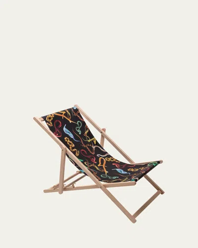Seletti X Toiletpaper Magazine Snakes Indoor/outdoor Folding Deck Chair In Multi