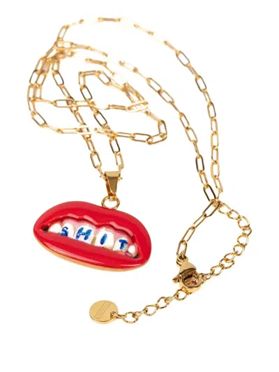 Seletti X Toiletpaper Pendant Necklace In Gold
