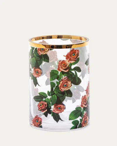 Seletti X Toiletpaper Roses Cylindrical 5.5" Small Vase In Multi