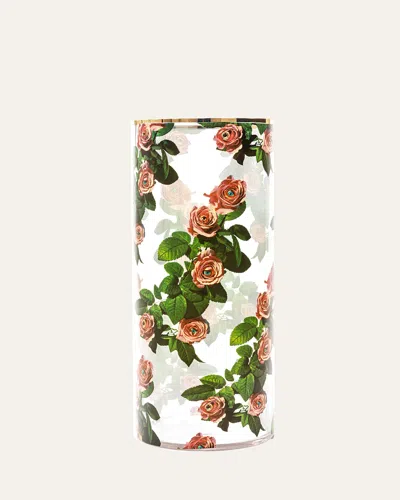 Seletti X Toiletpaper Roses Cylindrical Large 20" Vase In White