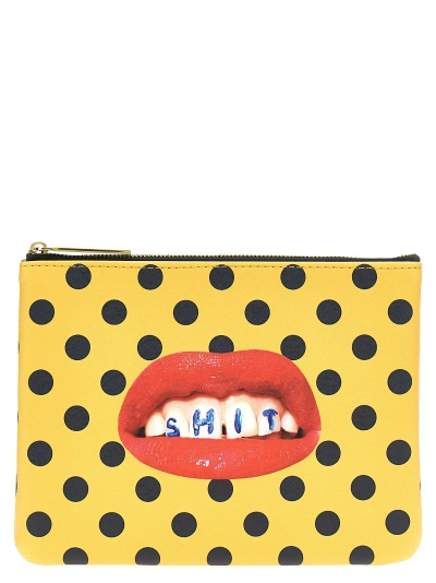 Seletti X Toiletpaper Shit Clutch In Yellow