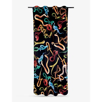 Seletti X Toiletpaper Snake-print Woven Curtains 280cm In Multi