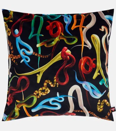 Seletti X Toiletpaper Snakes Cushion In Multicoloured