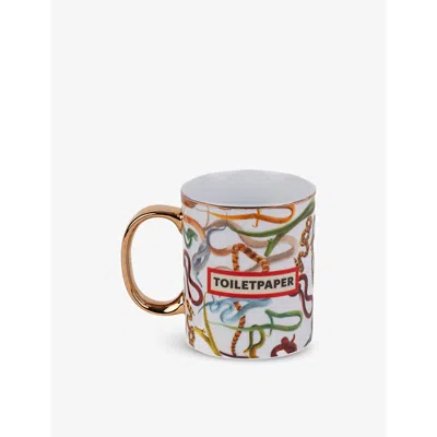 Seletti X Toiletpaper Snakes Fine-porcelain Mug 10cm In Multi