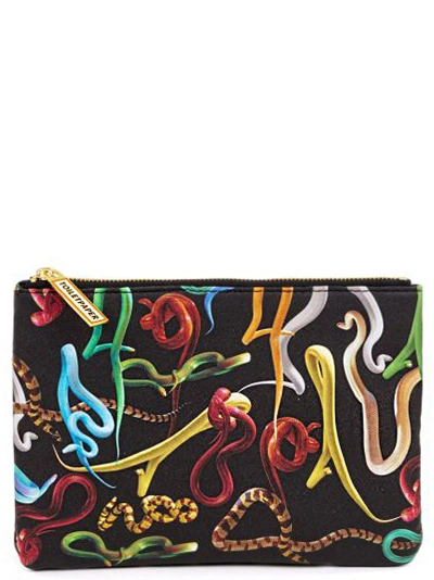 Seletti X Toiletpaper Snakes Clutch Bag In Multicolor