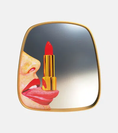 Seletti X Toiletpaper Tongue-print Mirror In Multicolor