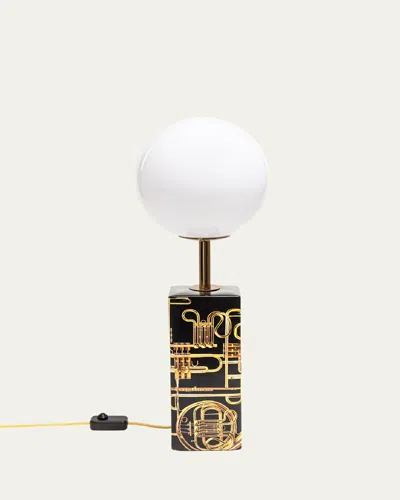 Seletti X Toiletpaper Trumpets 27" Table Lamp In Black Multi