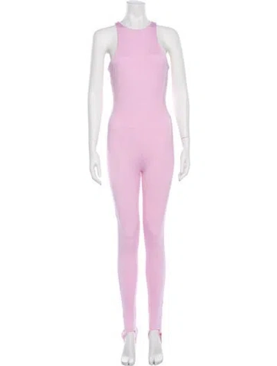 Pre-owned Selezza Crew Neck Jumpsuit In Pink