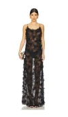 Selezza London Astrid Maxi Dress In Midnight Black