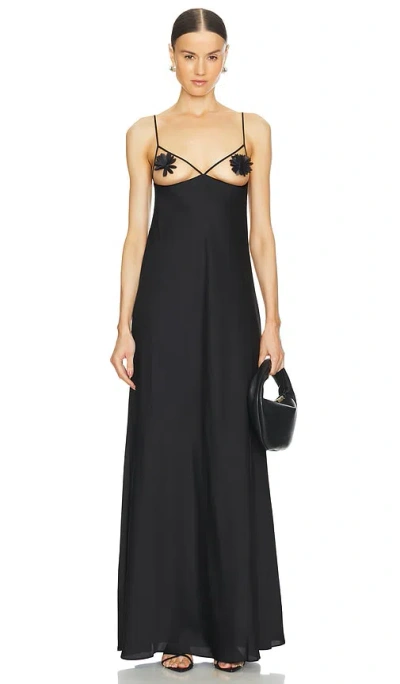 Selezza London Eleanor Maxi Dress In Midnight Black