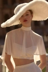 Selezza London Wide-brim Tulle Hat In White