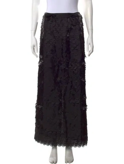 Pre-owned Selezza Patterned Long Skirt W/ Tags In Black