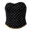 Self-adore Women's Black / Gold Perla Hand-beaded Embellished Corset Top-black In Black