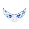 Self-adore Women's Blue / White Euro Summer Hand-beaded Embellished Bikini Bottom- Blue In Multi