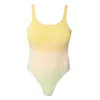 Self-adore Women's Blue / Yellow Ombre Hand-beaded Embellished One-piece Swimsuit- Yellow In Multi