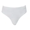 Self-adore Women's Eternal White Hand-beaded Embellished High-waisted Bikini Bottom In White