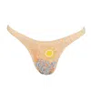 Self-adore Women's Neutrals / Brown High Tide Hand-beaded Embellished Bikini Bottom- Sand In Yellow