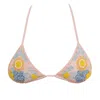 Self-adore Women's Pink / Blue High Tide Hand-beaded Embellished Bikini Top- Pale Pink In Neutral
