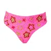 Self-adore Women's Pink / Red Celeste Hand-beaded Embellished High-waisted Bikini Bottom- Hot Pink In Multi