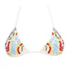 Self-adore Women's White / Red Limoncello Hand-beaded Embellished Bikini Top In Multi
