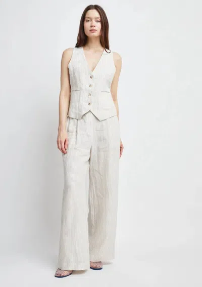 Self Contrast Alena V Neck Vest In Beige In Neutral