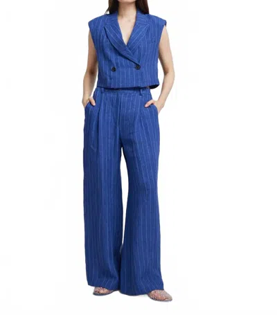 Self Contrast Alessa Blazer Vest In Blue