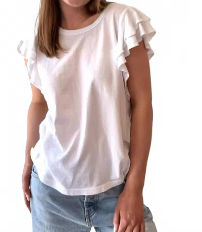 Self Contrast Alondra Tee In White