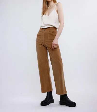 Self Contrast Aria Hi-waist Pants In Camel In Brown